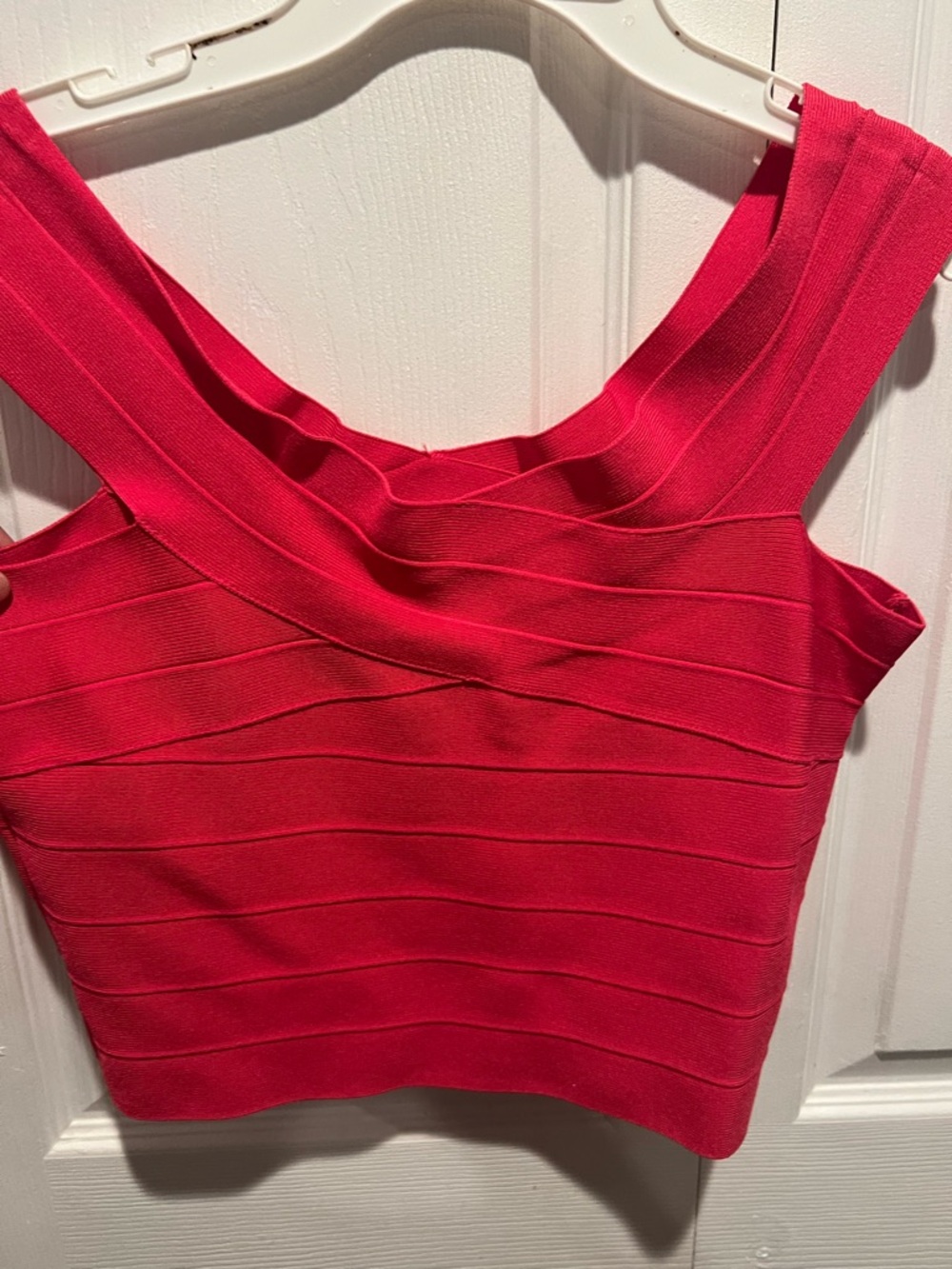 Guess Bandage Crop Top in Bright Pink
